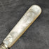 British Antique White Pearl Shell Handle Silver Plated Jam Spoon Pair